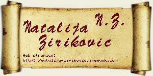 Natalija Ziriković vizit kartica